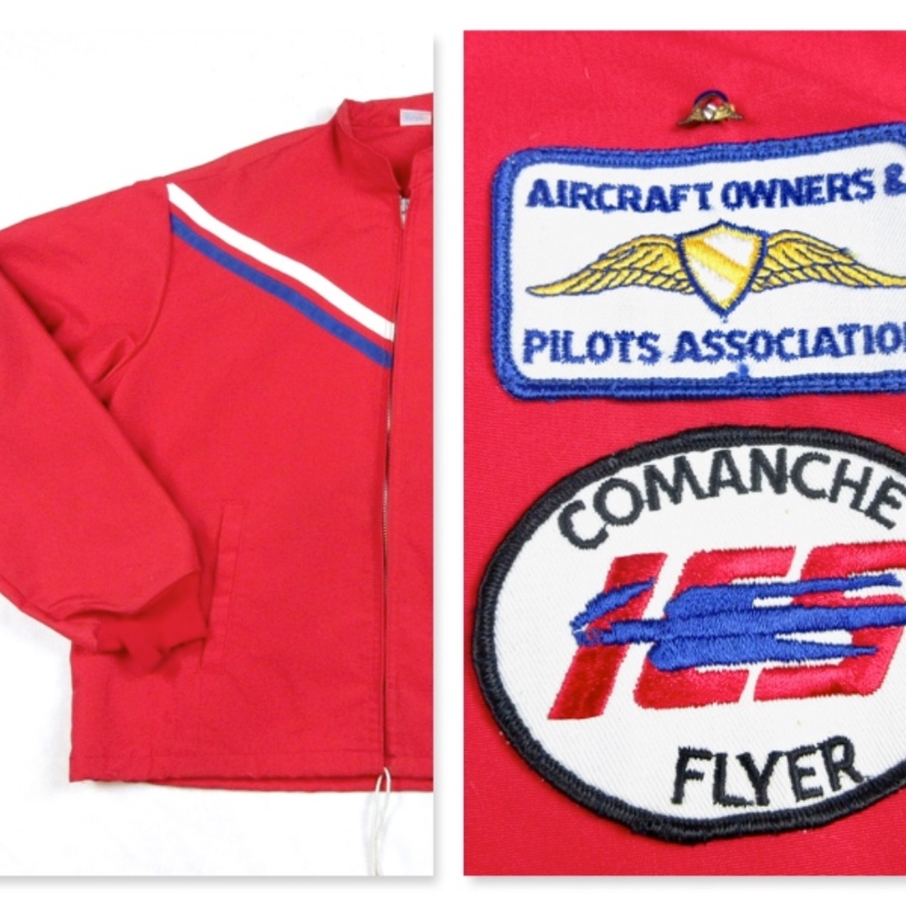 Vintage 1970's Aircraft Pilot Patriotic Jacket, L